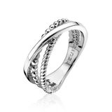 ZINZI zilveren cross-over ring ZIR1361
