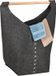 Merkloos Relaxdays vilten wasmand - 50 liter - met handgreep - opvouwbaar - donkergrijs-natuur