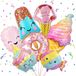 Ballons de glace - Ensemble de 7 - Fête - Donut - Bonbon - Ballon en aluminium - Anniversaire - Décoration de ballons d'anniversaire