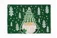 Excelsa Green Winter deurmat voor de entree, kerstkabouter op groene achtergrond met dennen, 60 x 40 cm, kokosvezel, antislip