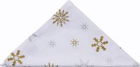 Homescapes Set van 4 witte sneeuwvlok katoenen stoffen servetten