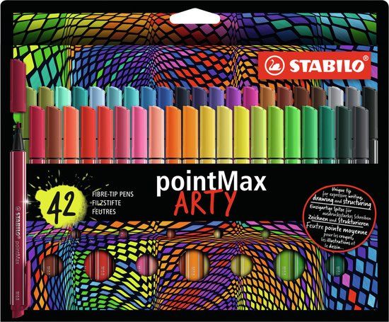 STABILO pointMax - Hardtip Fineliner - Etui met 42 Kleuren