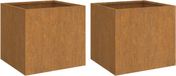vidaXL Plantenbakken 2 st 49x47x46 cm cortenstaal