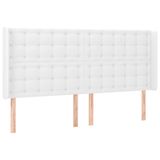 VidaXL Hoofdbord met randen 163x16x78/88 cm kunstleer wit