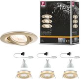 Paulmann LED-inbouwlamp Nova Plus Set van 3 IP65 rond 93 mm 30° GU10 3x6W 3x460lm 230V dimbaar 2700K Goud mat