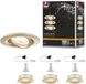 Paulmann LED-inbouwlamp Nova Plus Set van 3 IP65 rond 93 mm 30° GU10 3x6W 3x460lm 230V dimbaar 2700K Goud mat