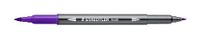 STAEDTLER Aquarel dubbele viltstiften design Journey, violet, fijne punt en flexibele penseelpunt, wateroplosbaar, 10 paarse viltstiften, 3001-6