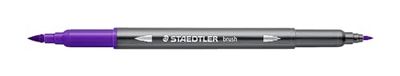 STAEDTLER Aquarel dubbele viltstiften design Journey, violet, fijne punt en flexibele penseelpunt, wateroplosbaar, 10 paarse viltstiften, 3001-6