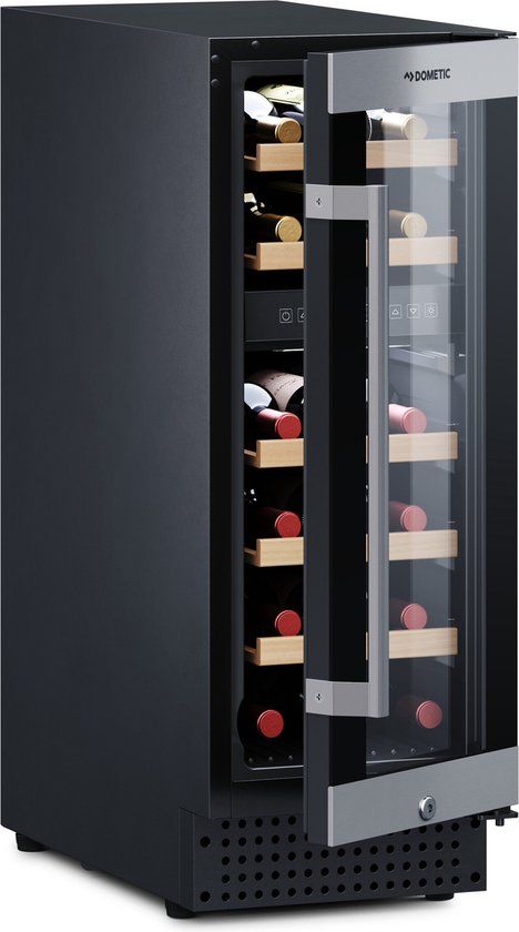 Dometic C18B - Wijnkoelkast - 18 flessen - 2 zones - RVS/Zwart