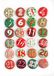 oCreon Adventskalender cijfers 1-24 set - 24 stuks: metalen knoopjes rood groen wit Ø 2-5 cm