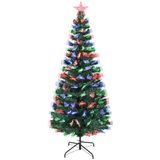 Uten Kunstkerstboom, glasvezel, 180 cm, met verlichting, 220 pvc-punten, 3-kleurige ledlampen, 8 modi, metalen standaard, kerstdecoratie voor binnen en buiten