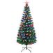 Uten Kunstkerstboom 1,5 m met 170 pvc-punt, 3-kleurig glasvezellicht, 8 modi, metalen standaard, kerstdecoratie voor binnen en buiten