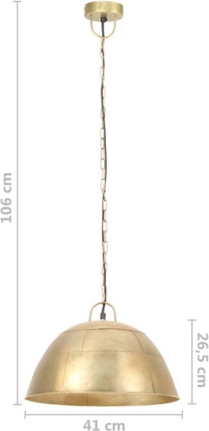 vidaXL Hanglamp industrieel vintage rond 25 W E27 41 cm messingkleurig