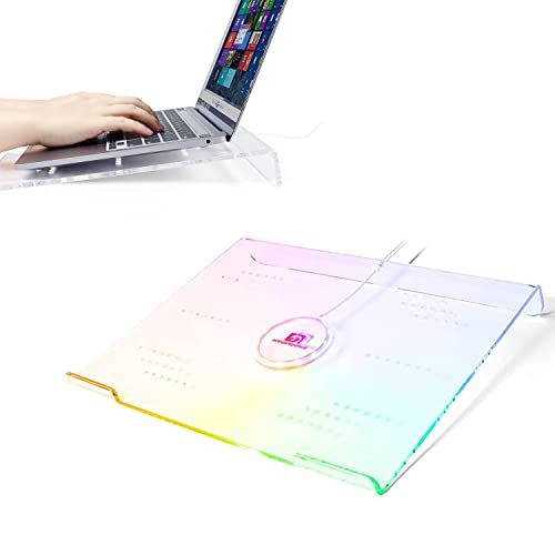 MAMBASNAKE Laptop Riser - Acryl Laptopstandaard met RGB-verlichting - 10-17.3 inch