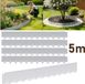 Sans marque Bordure de pelouse en métal pour bordures - Argent - Set complet de 5 (Longueur totale 5m)