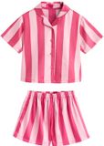 Next - Meisjes - Korte pyjama van satijn met strepen - Roze