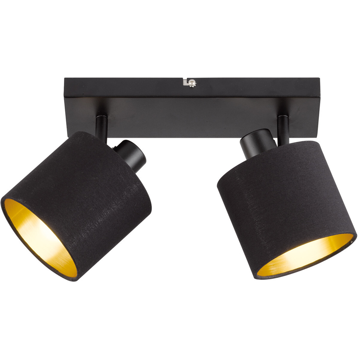 BES LED LED Plafondspot - Trion Torry - E14 Fitting - 2-lichts - Rond - Mat Zwart - Aluminium/Textiel