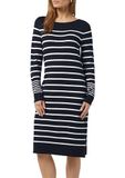Comma Robe en maille marine / blanc