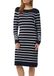 Comma Robe en maille marine / blanc