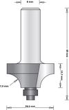 Hikoki Accessoires Hitachi 8 mm afrondfrees met onderlager 28.6 x 49 x 7.9mm