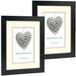 Zep 2x stuks houten fotolijst zwart 7 x 10 cm / 10 x 15 cm