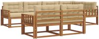 vidaXL - Hoek loungeset - Acacia hout - Natuurlijk en beige