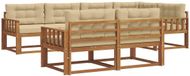 vidaXL - Salon d'angle - Acacia bois - Naturel et beige