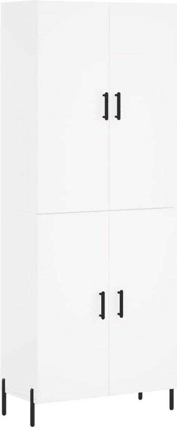 VidaXL Hoge kast Wit Hout 69,5x34x180 cm