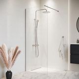 Merkloos Badplaats Douchewand Florida 80 x 200 cm – Chroom – Inloopdouche 8 mm Veiligheidsglas