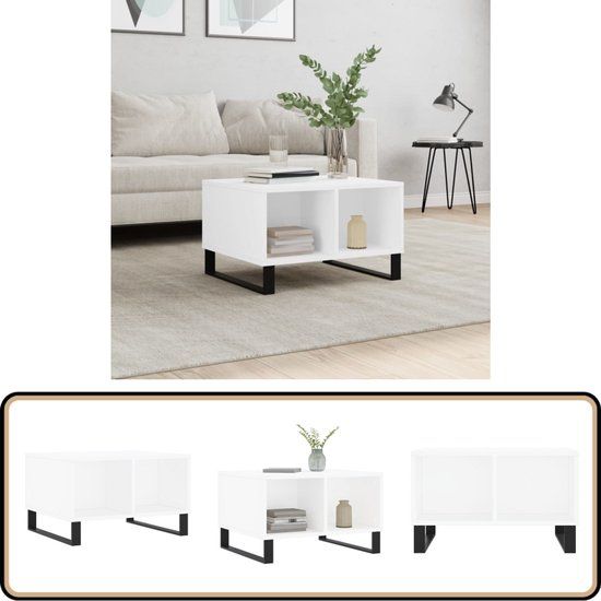 VidaXL Salontafel 60x50x36,5 cm Bewerkt Hout Wit