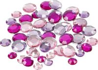 Merkloos Creativ Company B.V. Hobby plak diamantjes mix - 360x - paars/roze - rond - diverse formaten - DIY strass steentjes
