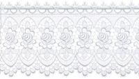Plauener Spitze by Modespitze, Store Bistro Vitrage met lussen voor gordijnroede, hoogwaardig borduurwerk, hoogte 32 cm, breedte 176 cm, wit