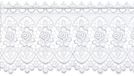 Plauener Spitze by Modespitze, Store Bistro Vitrage met lussen voor gordijnroede, hoogwaardig borduurwerk, hoogte 32 cm, breedte 176 cm, wit