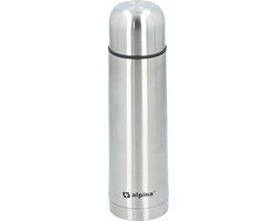 Merkloos Alpina Thermosfles - Dubbelwandig - 500 ml - Met Beker - Roestvrij Staal