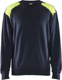 Blåkläder Blaklader Sweatshirt bi-colour 3580-1158 - Donker marineblauw/High Vis Geel - L