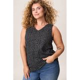 Miss Etam Plus top met stippen zwart