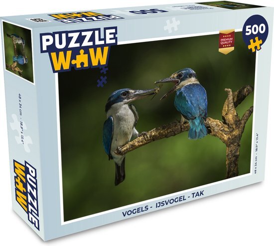 MuchoWow Puzzel Vogels - IJsvogel - Tak - Legpuzzel - Puzzel 500 stukjes