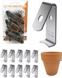 Naceture 12-pack plantenhangers bloempotklemmen roestvrij staal