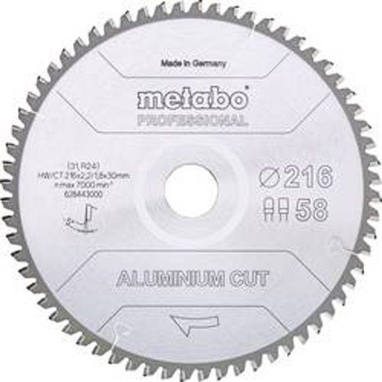 Metabo ALUMINIUM CUT PROFESSIONAL 628447000 Cirkelzaagblad 254 x 30 x 2 mm Aantal tanden: 72