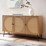 Ervesto Dressoir 140x80x39 cm eiken decor met rotanweefsel
