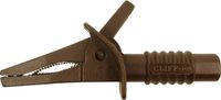Cliff FCR7944 Veiligheids-krokodilklem Steekaansluiting 4 mm CAT II 1000 V, CAT III 600 V Bruin