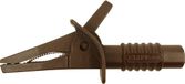Cliff FCR7944 Veiligheids-krokodilklem Steekaansluiting 4 mm CAT II 1000 V, CAT III 600 V Bruin