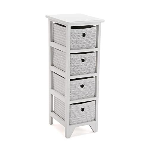 Versa - badkamercommode met 4 witte manden - 8420327364173