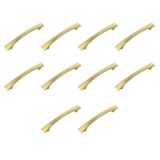 Amig - Pack of 10 Furniture Handles - 128 mm - Brushed Gold - Made of Zamak - For modern decorative kitchen and bathroom drawers and cabinets - Mod. 832