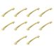 Amig - Pack of 10 Furniture Handles - 128 mm - Brushed Gold - Made of Zamak - For modern decorative kitchen and bathroom drawers and cabinets - Mod. 832