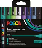 Posca Uni POSCA paintmarker PC-5M | 1 | 8 - 2 | 5 mm | etui van 8 stuks in koude kleuren