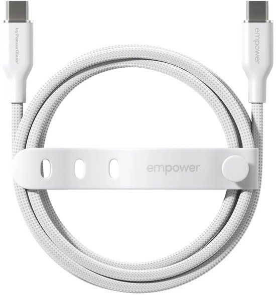 Empower by PanzerGlass Racing USB-C naar USB-C Oplaadkabel - 60W - 1,2 meter - Zilver