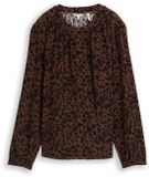 Tom Tailor Blouse met luipaardprint - Maat 46 - brown black small leo print