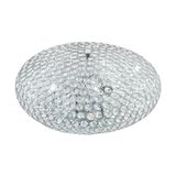 EGLO Clemente Plafondlamp E27 Chroom/Transparant Rond Staal IP20