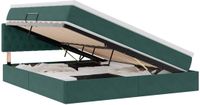 vidaXL LED opbergbed met matras Donkergroen 180 x 200 cm Fluweel